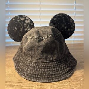 Mickey Mouse Adult Black Bucket Hat with Ears